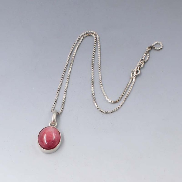 Natural Ruby Silver Pendant